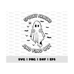 Spook Around and Find Out Png Svg, Spooky Season Png, Halloween Svg, Ghost Png, Middle Finger Svg, Funny Halloween Png,