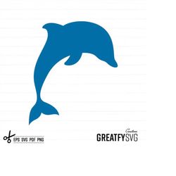 Dolphin Design Svg Silhouette Handmade Cut File, Vector Fish Sea Animal Cutting File for Cricut Design Space, SVG, Cliap