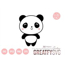 Panda SVG, Cute Svg, Panda Clipart, Cut File for Cricut, Panda Download Cutting, Cricut Design Space, Panda, Panda Shirt