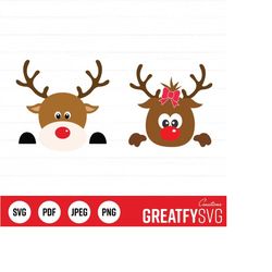 Deer Clipart. Deer Svg. Christmas Reindeer Svg. Christmas Svg. Christmas Deer Svg. Cut Files Faces. Cutting Cricut Reind