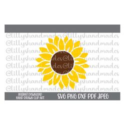 Sunflower Svg Files, Sunflower Vector, Sunflower Cut File, Sunflower Cricut, Sunflower Clipart, Sunflower Stencil, Sunfl