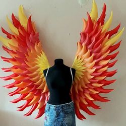 Phoenix costume wings, Red yellow orange wings, fiery wings, wings of fire, fire bird costume wings, angel wings costume