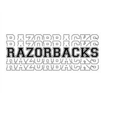 Stacked Razorbacks Svg, Go Razorbacks Svg, Run Team Razorbacks Svg, Razorbacks Png, Sport Jersey Font. Vector Cut file C