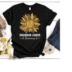 childhood cancer awareness shirt, childhood cancer sunflower shirt, warrior shirt, cancer support shirt