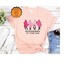 On Wednesday We Wear Pink Ghost Shirt, Pink Ghost Shirt, Mean Girls Ghost Shirt, Halloween Shirt, Mean Girls Halloween,
