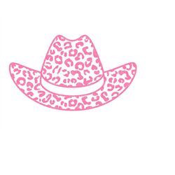 leopard cowgirl hat svg, cheetah print, nashville svg, nash bash svg, country girl svg. vector cut file for cricut, silh