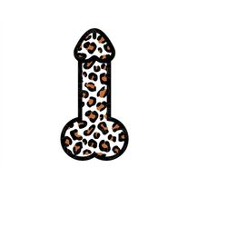 Leopard Print Penis Svg, Penis Leopard Spots, Penis Cheetah Spots. Cut file for Cricut, Silhouette, Sticker, Vinyl, Sten