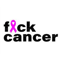 Fuck Cancer Svg, Pink Ribbon Svg, Breast Cancer Awareness. Vector Cut file Cricut, Silhouette, Sticker, Decal, Vinyl, Pd