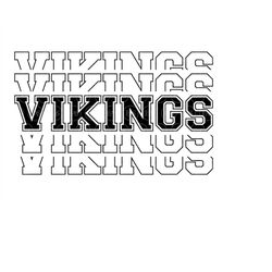 Stacked Vikings Svg, Go Vikings Svg, Run Vikings, Vikings Team Svg, Sport Jersey Font. Vector Cut file Cricut, Pdf Png D