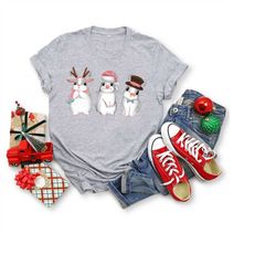 Bunny Christmas Shirt, Cute Rabbit Shirt, Rabbit Lover Shirt, Cute Animal Rabbit, Cute Christmas Shirt
