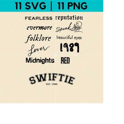 Taylor Swift Album PNG | Swiftie SVG | Midnights, Taylor's Version Digital Clip Art Vector Files | Cricut, Silhouette, C