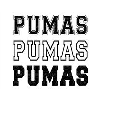 Pumas Svg, Pumas Varsity Font, Go Pumas Svg, Pumas Jersey, Pumas Png, Pumas Team Mascot. Vector Cut file Cricut, Pdf Png