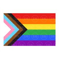 Lgbtq Progress Flag Svg, Rainbow Flag Svg, Lgbtq Pride Month. Clip art, Vector Cut file Cricut, Silhouette, Pdf Png Dxf