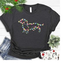 Dachshund Christmas Light Shirt, Christmas Dachshund Shirt, Dachshund Lover Shirt, Dog Lover Xmas Shirt