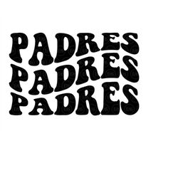 Padres Wavy Stacked Svg, Go Padres Svg, Padres Team Svg, Retro Vintage Groovy Font. Vector Cut file Cricut, Silhouette,