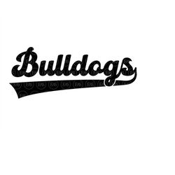 Bulldogs Baseball Svg, Go Bulldogs Svg, Retro Sports Jersey Font, Bulldogs Team Logo. Vector Cut file Cricut, Silhouette