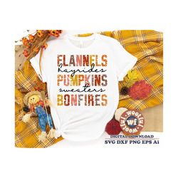 Flannels Hayrides Pumpkins Sweaters Bonfires svg, Fall svg, Autumn svg, Thanksgiving svg, Grunge svg, Svg Dxf Eps Ai Png