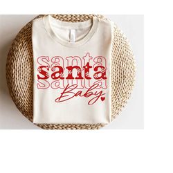 santa baby svg, christmas vibes svg, funny holiday, retro newborn baby gift, kids christmas shirt, png, svg files for cr