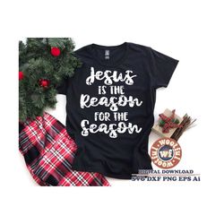 Jesus is the Reason for the Season svg, Merry and Bright svg, Merry Christmas svg, Grunge svg, Holiday, Svg Dxf Eps Ai P