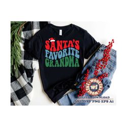 Santa's Favorite Grandma svg, Merry Grandma svg, Wavy Stacked svg, Merry Christmas svg, Grandmother, Svg Dxf Eps Ai Png