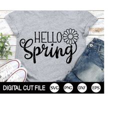 Hello Spring Svg, Daisy Spring Svg, Happy Spring Svg, Flower Cut Files, Svg Easter, Hello Spring Dxf, Svg Files For Cric