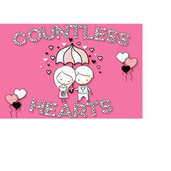Countless Hearts Silhouette Font. Love Font. Valentine's Font. Craft Font for Cameo & Cricut Machines