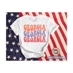 Georgia svg, Georgia State svg, USA svg, Patriotic svg, America svg, Boho Georgia, Wavy Letters svg, Svg Dxf Eps Ai Png