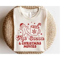 Hot Cocoa Christmas Movies SVG, Christmas Svg, Hot Cocoa Png, Groovy, Vintage, Retro Christmas Quote Shirt Svg, Svg File