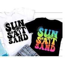 Sun Salt Sand SVG, Summer Svg, Beach Sayings, Summer Quote Svg, Retro Summer Vacation Shirt, Svg Files For Cricut