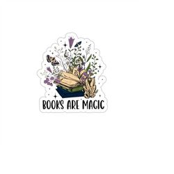 books are magic goth sticker spooky halloween sticker, waterproof car decal , vinyl laptop sticker, water bottle journal