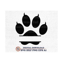 Paw Print svg, Paw Name Frame svg, Cat Paw svg, Dog Paw svg, Paw Silhouette svg, Monogram frame svg, Svg Dxf Eps Ai Png