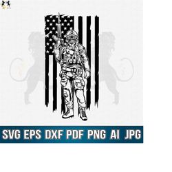 Soldier With Flag Svg, US Soldier Svg, American Soldier Svg, Army Svg, Military Svg, Soldier Clipart, Soldier Cricut,Sol