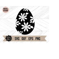 Egg with flowers SVG - Egg bunny SVG - Egg cricut cut file - Egg silhouette cut file - Easter svg - spring svg