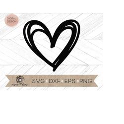 Scribble heart svg - Sketch Heart svg - hand drawn heart svg - Valentines Day svg - Doodle Heart svg - Cricut svg - Silh