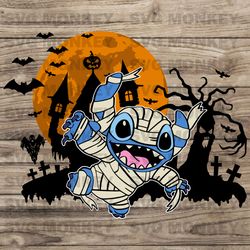 Cute Stitch Cosplay Mummy Halloween SVG File For Cricut SVG EPS DXF PNG