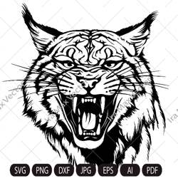 Lynx Svg, Angry lynx svg, Lynx Clipart, Lynx Png, Lynx Head, Lynx Cut Files , Lynx Silhouette, Wild Cat Silhouette,Lynx