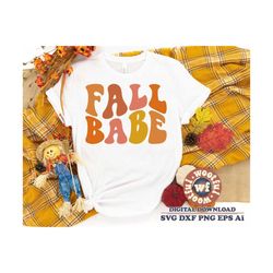 Fall Babe svg, Fall svg, Autumn svg, Thanksgiving svg, Fall Girl svg, Wavy Stacked svg, Boho svg, Svg Dxf Eps Ai Png Sil
