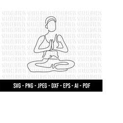 COD876-Meditation Yoga svg girl/yoga clipart/yoga mandala svg/yoga vector/Yoga png/svg files for cricut/ namaste meditat