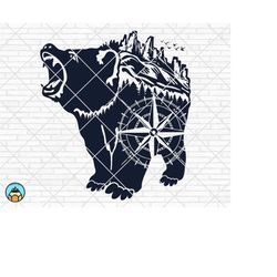 bear mountain svg | bear svg | camping svg | grizzly bear svg | cut file | png | printable vector clip art | bear cut fi