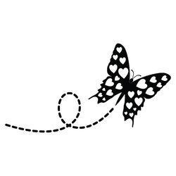 Butterfly silhouette SVG, PNG, JPG files. Butterfly with path. Digital Download.