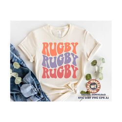 Rugby svg, Rugby Player svg, Rugby Fan svg, Rugby Mom svg, Sports svg, Wavy Letters svg, Wavy svg, Svg Dxf Eps Ai Png Si