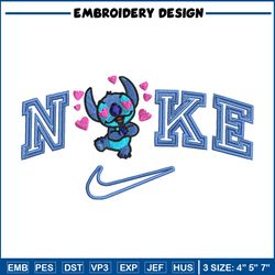 Nike stitch heart embroidery design, Stitch embroidery, Nike design, Embroidery file,Embroidery shirt, Digital download