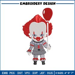 Pennywise chibi embroidery design, Horror embroidery, Embroidery file,Embroidery shirt, Emb design, Digital download