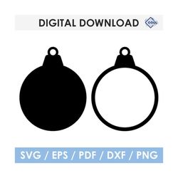 Christmas Ornament Outline SVG, laser cut file, Glowforge, Cricut, Silhouette, Instant Download