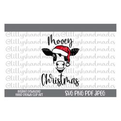 Country Christmas Svg, Christmas Cow Svg, Cow Christmas Svg, Mooey Christmas Svg, Christmas Cow Png, Cow Christmas Png,