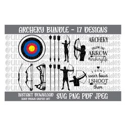 Archery Svg, Archery Png, Bow and Arrow Svg, Target Svg, Archery Vector, Archery Clipart, Archer Svg, Archer Png, Archer