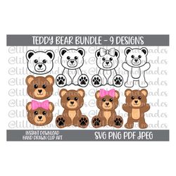 Teddy Bear Svg, Teddy Bear Png, Teddy Bear Clipart, Baby Bear Svg, Baby Bear Png, Teddy Bear Vector, Teddy Bear Clip Art