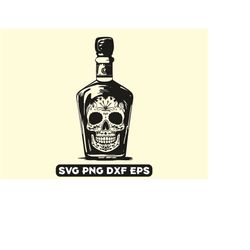 tequila bottle svg, tequila svg, drinking clipart, sugar skull svg, alcohol clipart