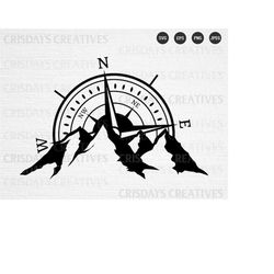 Mountain Compass Svg| Compass Svg| compass rose Svg| nautical Compass Svg| Compass Star Svg | Png, Vector, Clipart, Cut