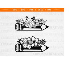 floral pencil, floral pencil png, floral pencil back to school shirt svg, pencil svg, back to school svg, back to school